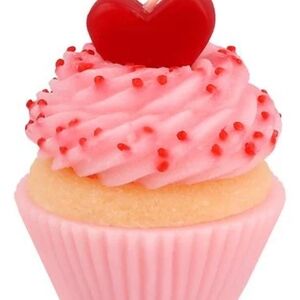 At Home Heart-Topped Mini Dessert Cupcake Candle